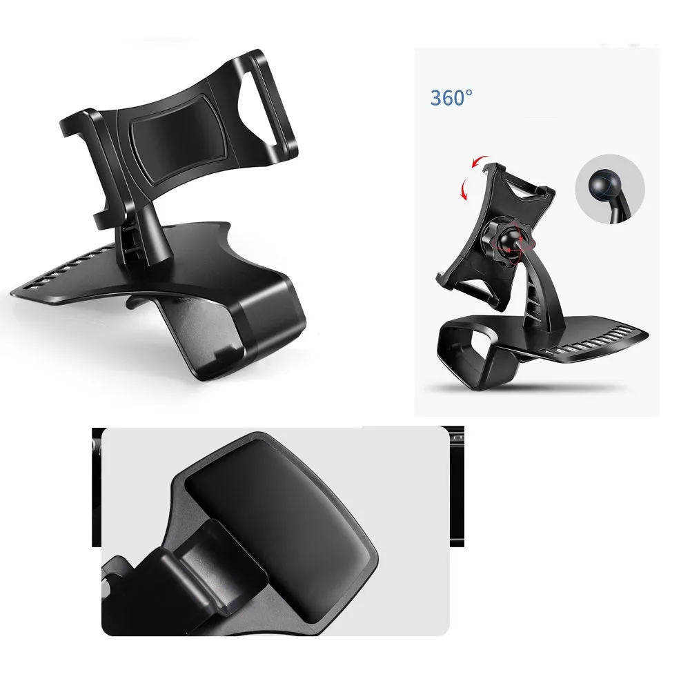 3 in 1 Car GPS Smartphone Holder: Dashboard / Visor Clamp   AC Grid Clip for Sharp Aquos Xx 304SH - Black