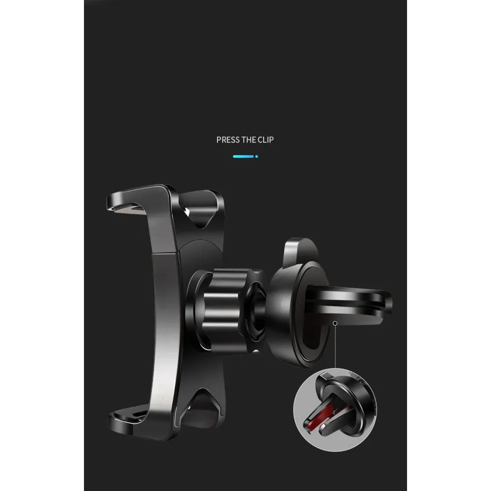 3 in 1 Car GPS Smartphone Holder: Dashboard / Visor Clamp   AC Grid Clip for Sharp Aquos Xx 304SH - Black