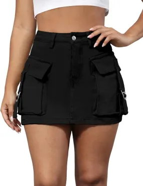 Agenlulu Denim Skort for Women Dressy Casual Mini Cargo Skorts Skirts High Waisted Jean Skirts Shorts with Pockets