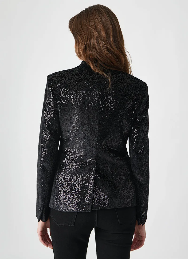 Alicya Sequins Black Blazer