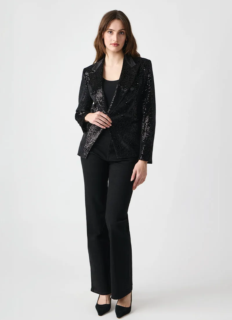 Alicya Sequins Black Blazer