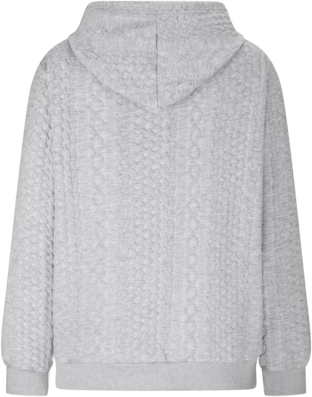 Anjikang Fleece Knit Hoodies for Women Fall Winter Fashion Drawstring Long Sleeve Hooded Sweatshirt Warm Lightweight Pullover