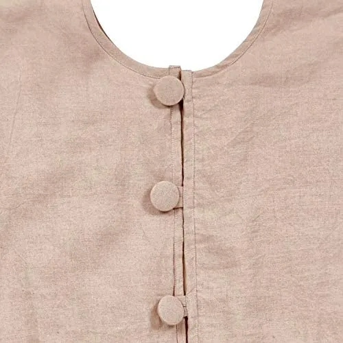 Concentric Nailhead Circles Christmas Tree Skirt in Natural Linen - 60"