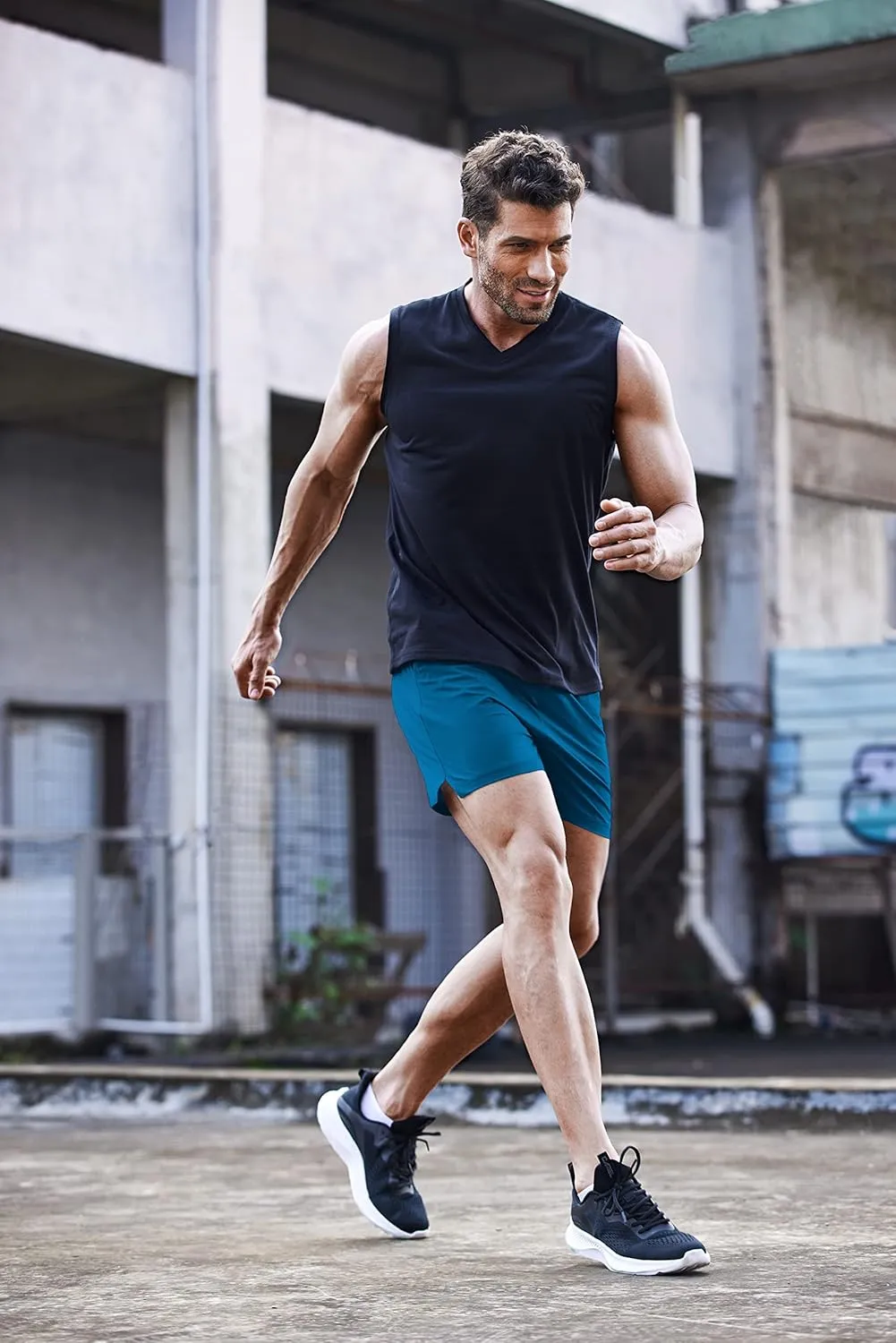 COOFANDY Men's Running Athletic Shorts 5 Inch 2 Pack Gym Workout Shorts Fitted Exercise Hiking Shorts with Zipper Pocket