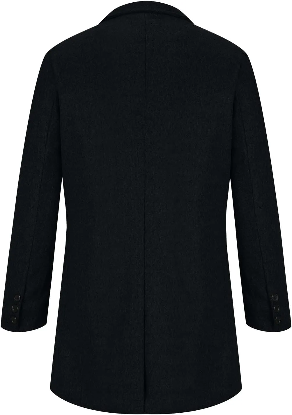 Dgoopd Men's Wool Blend Trench Coat Double Breasted Peacoat Notch Lapel Jacket Big and Tall Winter Coats Plus Size Overcoat