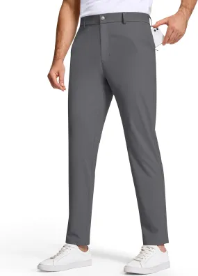 Golf Pants Men 30" 32" 34" Inseam 5 Pockets Stretch Slim Fit Lightweight Quick Dry Dress Chino Trousers