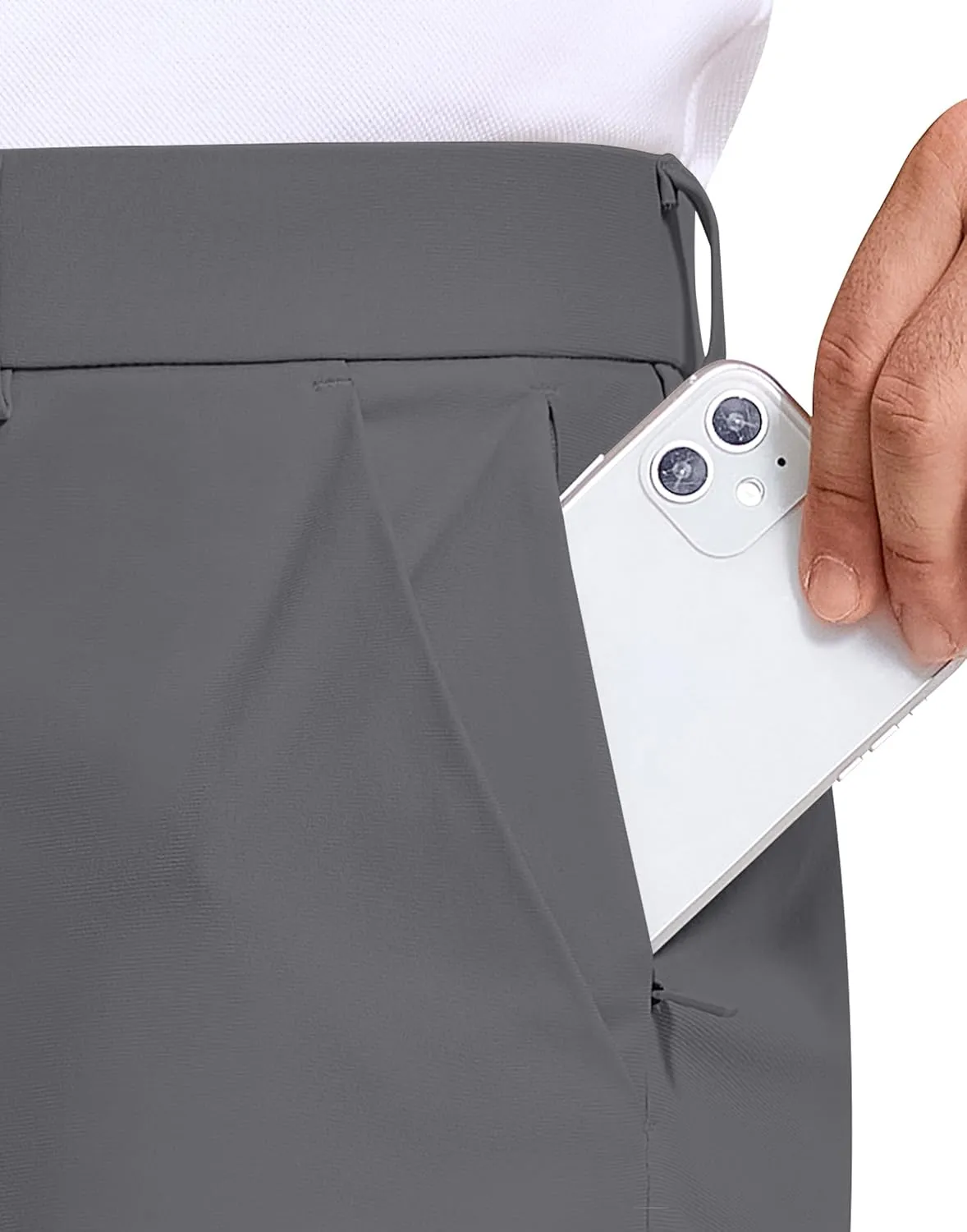 Golf Pants Men 30" 32" 34" Inseam 5 Pockets Stretch Slim Fit Lightweight Quick Dry Dress Chino Trousers