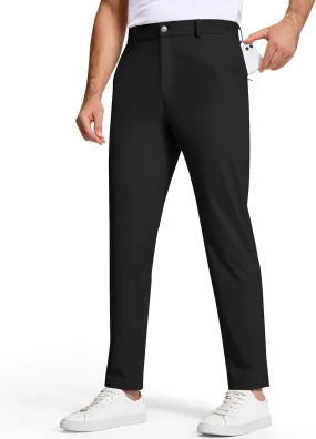 Golf Pants Men 30" 32" 34" Inseam 5 Pockets Stretch Slim Fit Lightweight Quick Dry Dress Chino Trousers