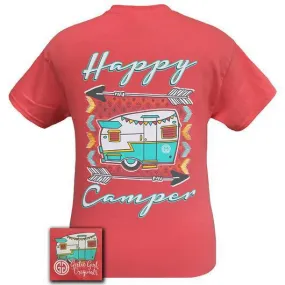 HAPPY CAMPER CORAL SHIRT
