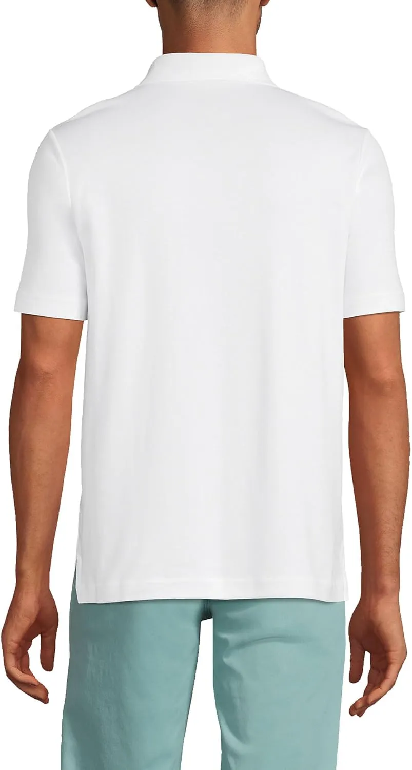 Lands' End Men's Short Sleeve American-Grown Supima Cotton Polo Shirt with Pocket