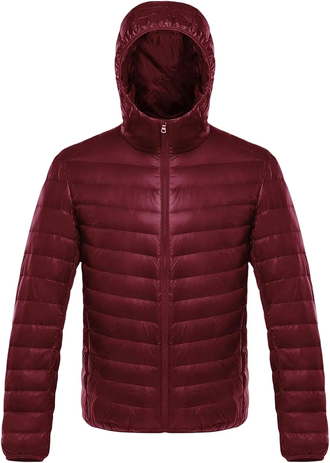 Men's Puffer Jackets Hooded Zip Up Packable Down Coat Lightweight Comfortable Thin Outwear for Fall Winter