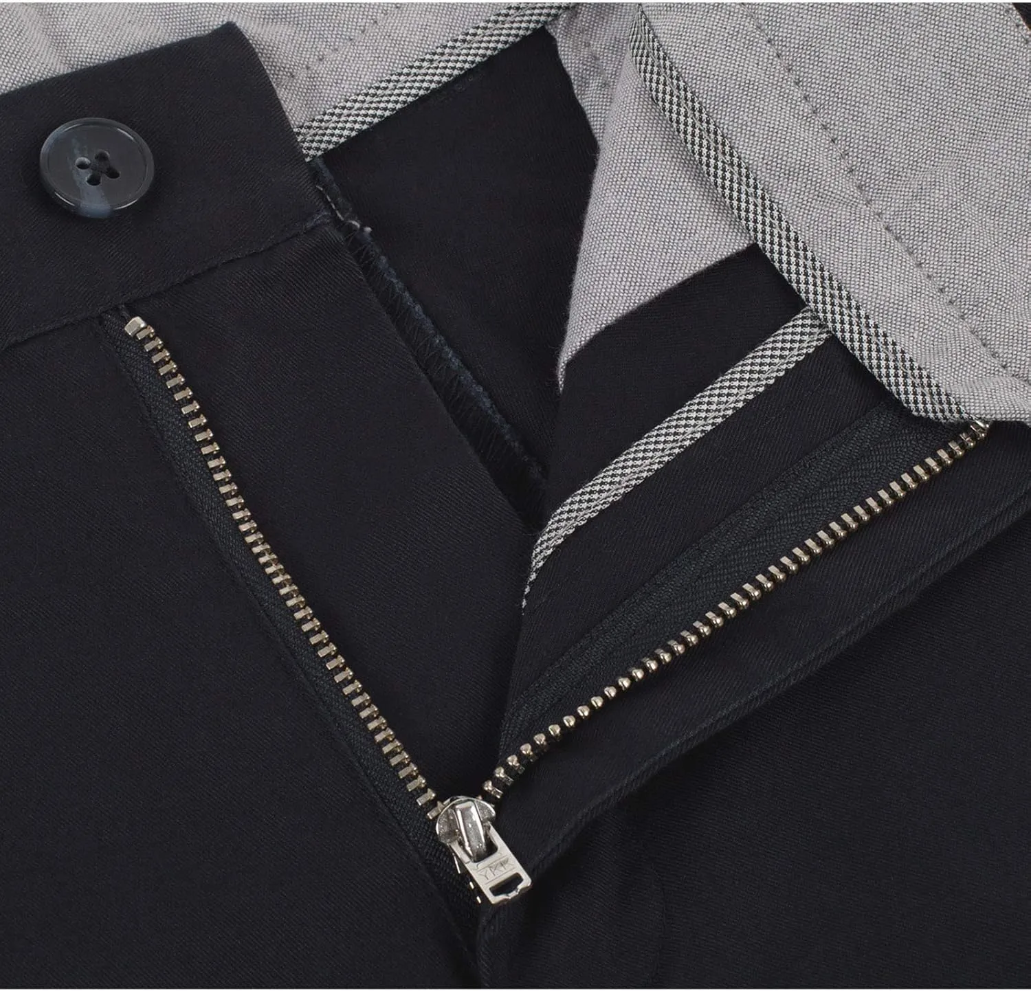 P&L Men's Casual Pants Straight Fit Cotton Stretch Flat Front Trousers for Man