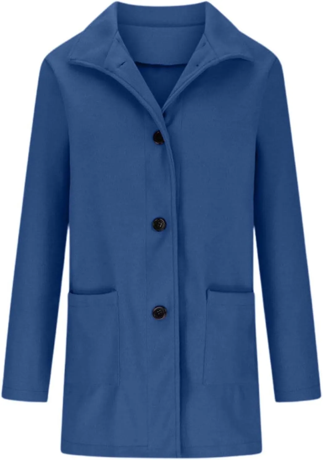 Peacoats For Women Winter Stand Collar Single Breasted Wool Coats 2024 Trendy Thicken Long Blazer Jacket With Pockets