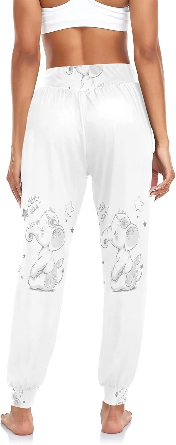 Poeticcity Women Thin Trousers Lounge Harem Sweatpants Yoga Leggings Dance Pants(S-2XL)