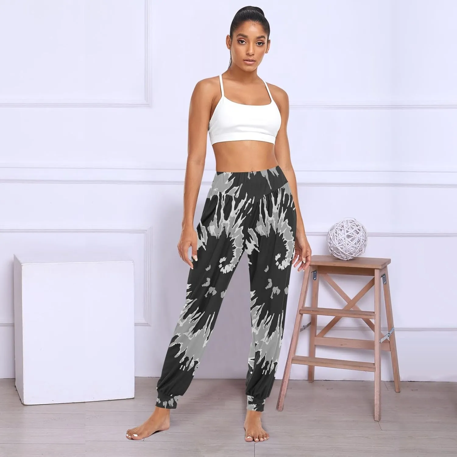Poeticcity Women Thin Trousers Lounge Harem Sweatpants Yoga Leggings Dance Pants(S-2XL)