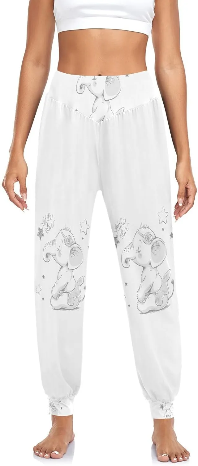 Poeticcity Women Thin Trousers Lounge Harem Sweatpants Yoga Leggings Dance Pants(S-2XL)