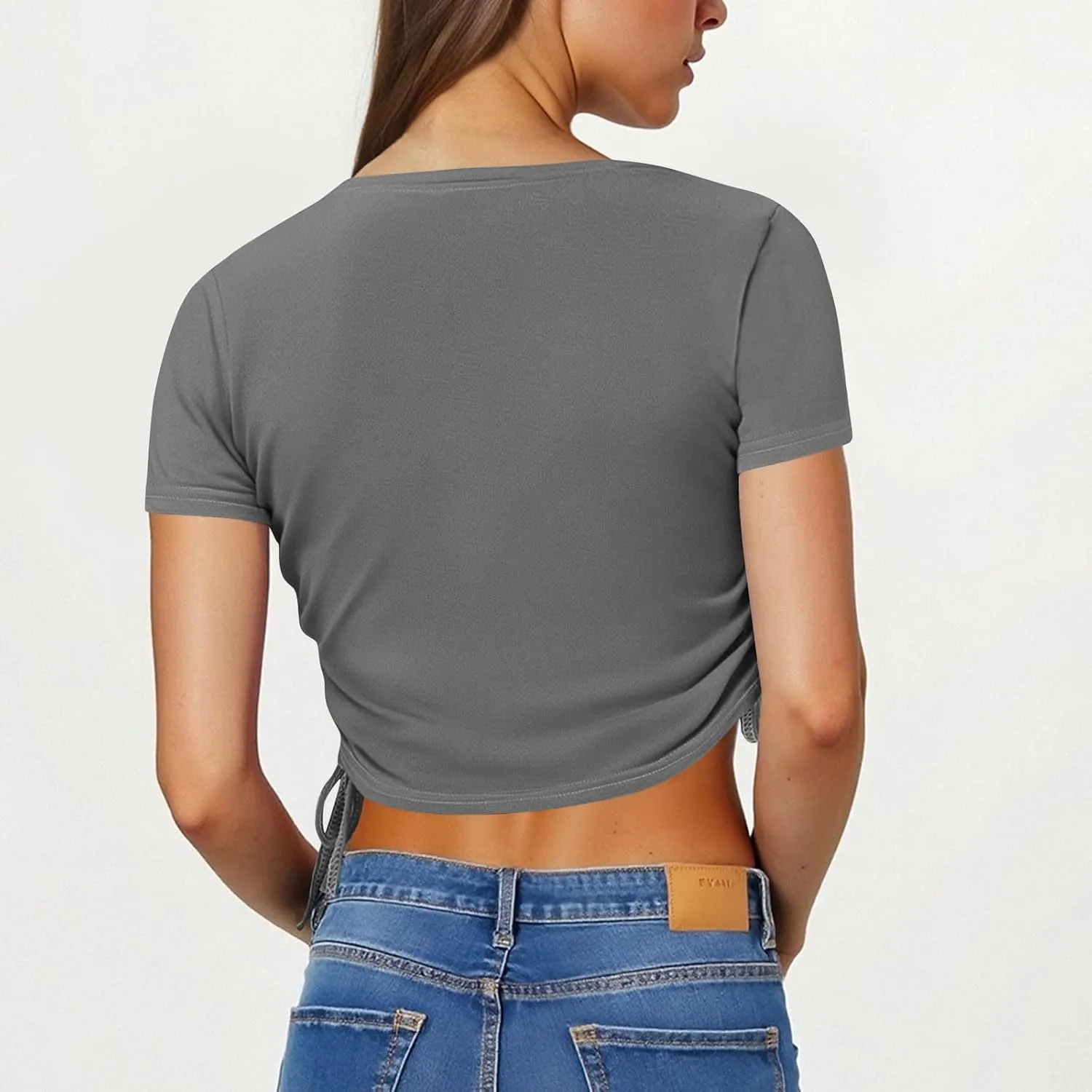 Short Sleeve Crop Tops for Women Classic Longline Baby Tee Workout T Shirt Top 2025 Summer Athletic Gym Top