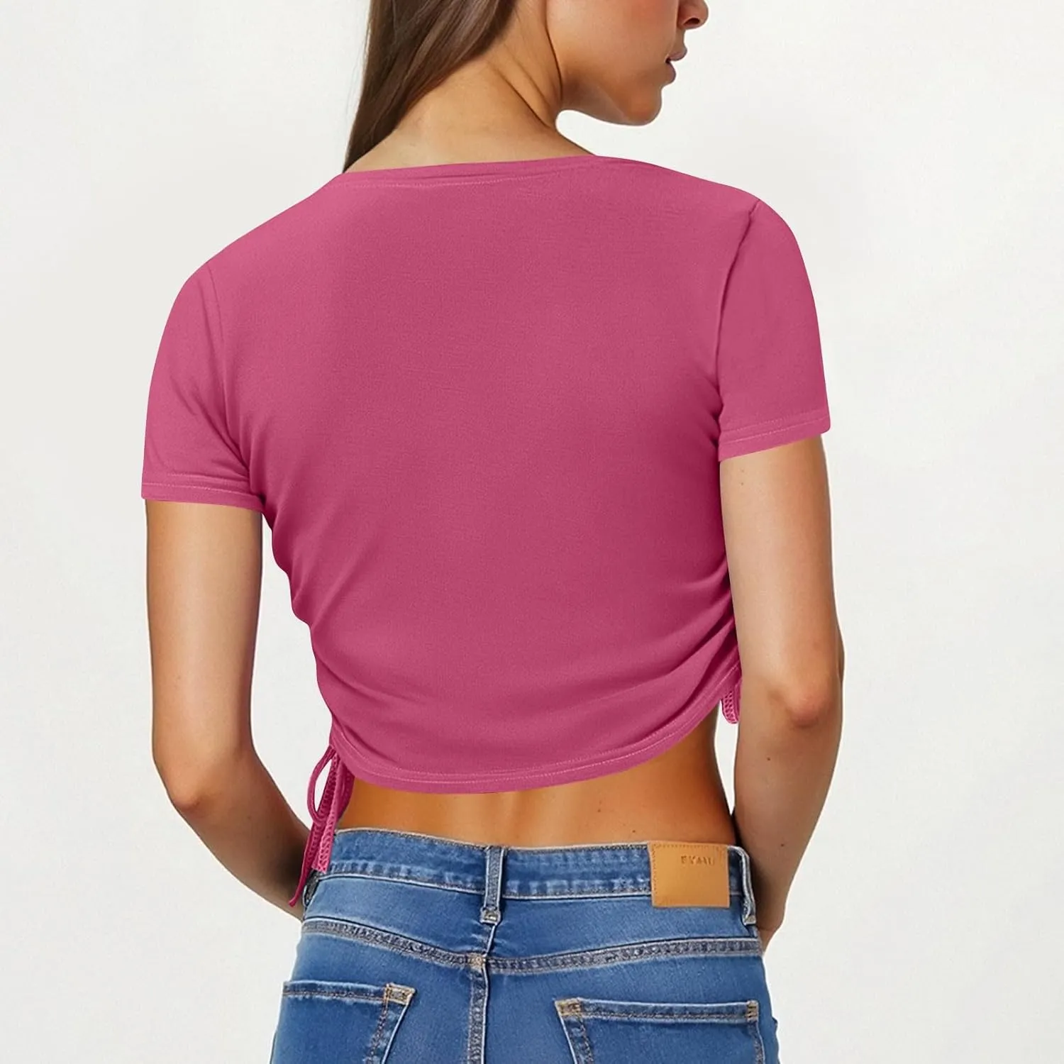 Short Sleeve Crop Tops for Women Classic Longline Baby Tee Workout T Shirt Top 2025 Summer Athletic Gym Top