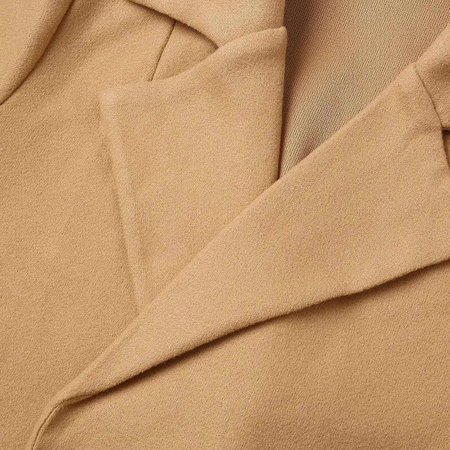 Women's Winter Coats 2024 Elegant Open Front Belted Peacoat Casual Fall Collar Woolen Overcoat Fashion Trench Coat